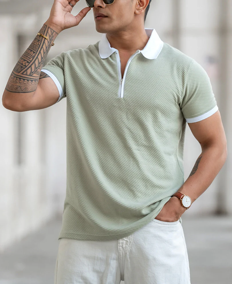 Pista Green Regular Fit Half Sleeves T-Shirt - Image 3
