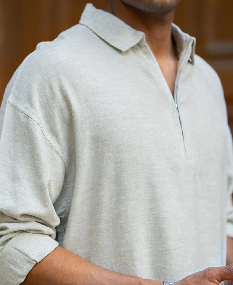 Pista Grey Lightweight Collar Shirt - Image 3