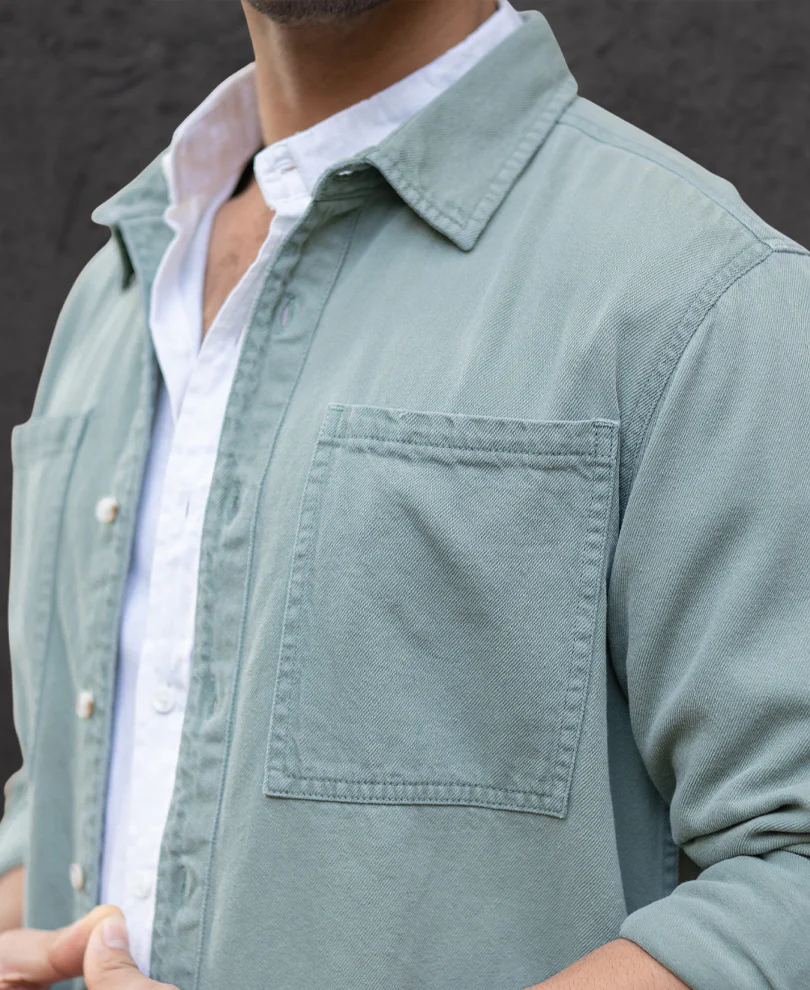 Pista Washed Structured Denim Shirt 100% Cotton - Image 3