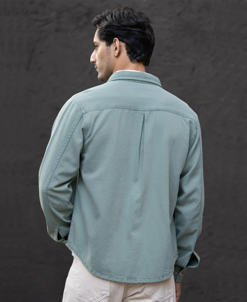 Pista Washed Structured Denim Shirt 100% Cotton - Image 4