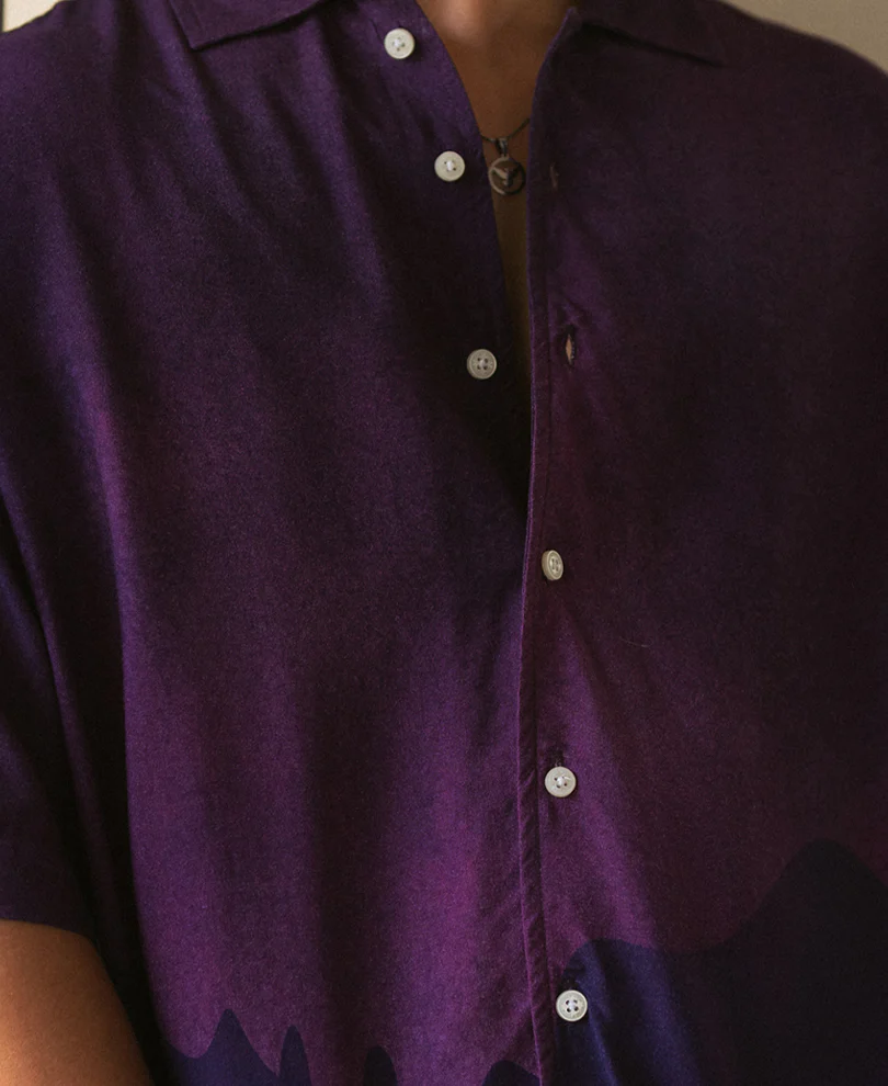 Purple Abstract Print Shirt - Image 4