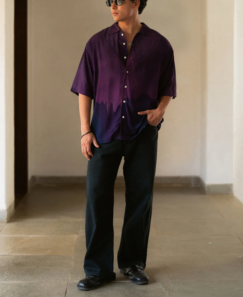 Purple Abstract Print Shirt - Image 6