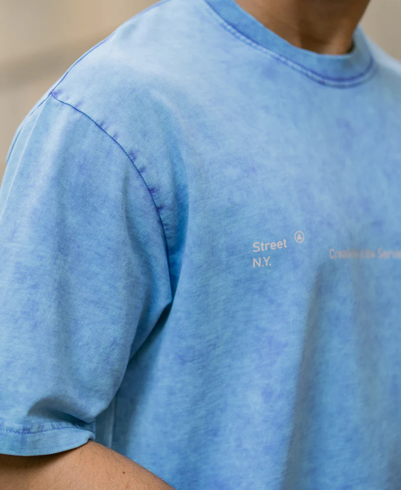 Purple Washed Graphic Half Sleeves T-Shirt 100% Cotton - Image 5