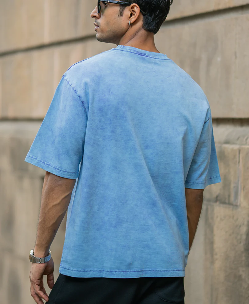 Purple Washed Graphic Half Sleeves T-Shirt 100% Cotton - Image 6