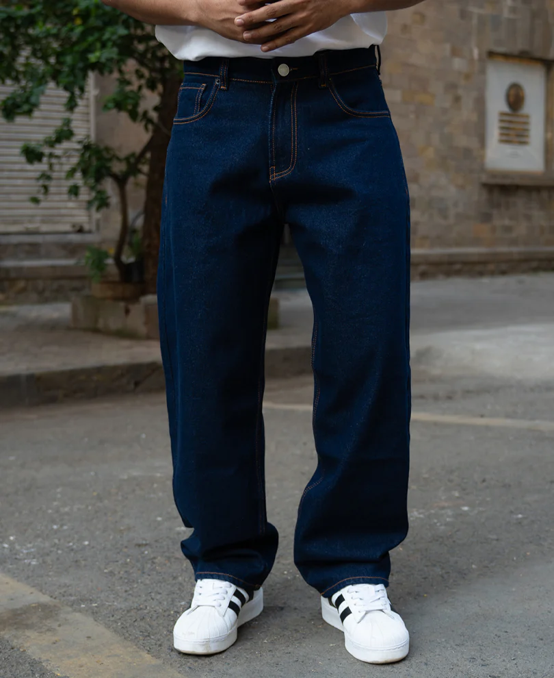Raw Indigo Baggy Jeans 100% Cotton - Image 2