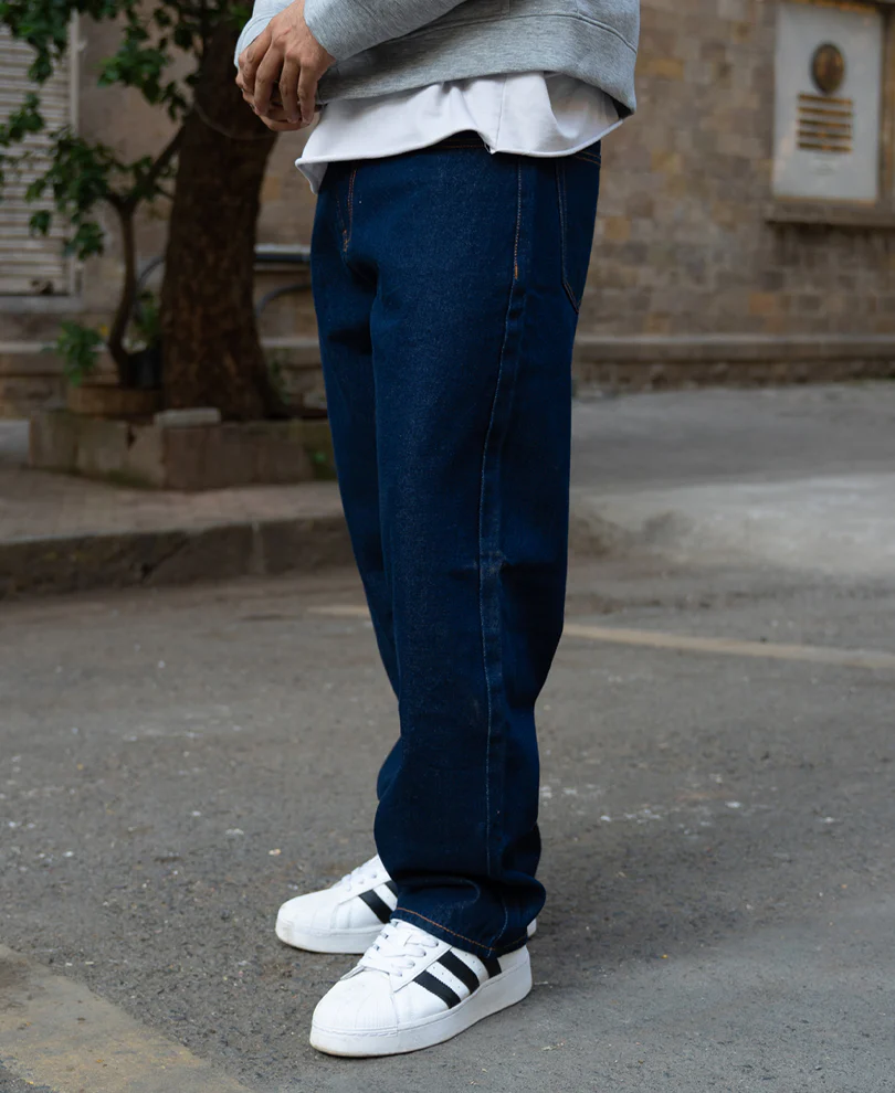 Raw Indigo Baggy Jeans 100% Cotton - Image 3