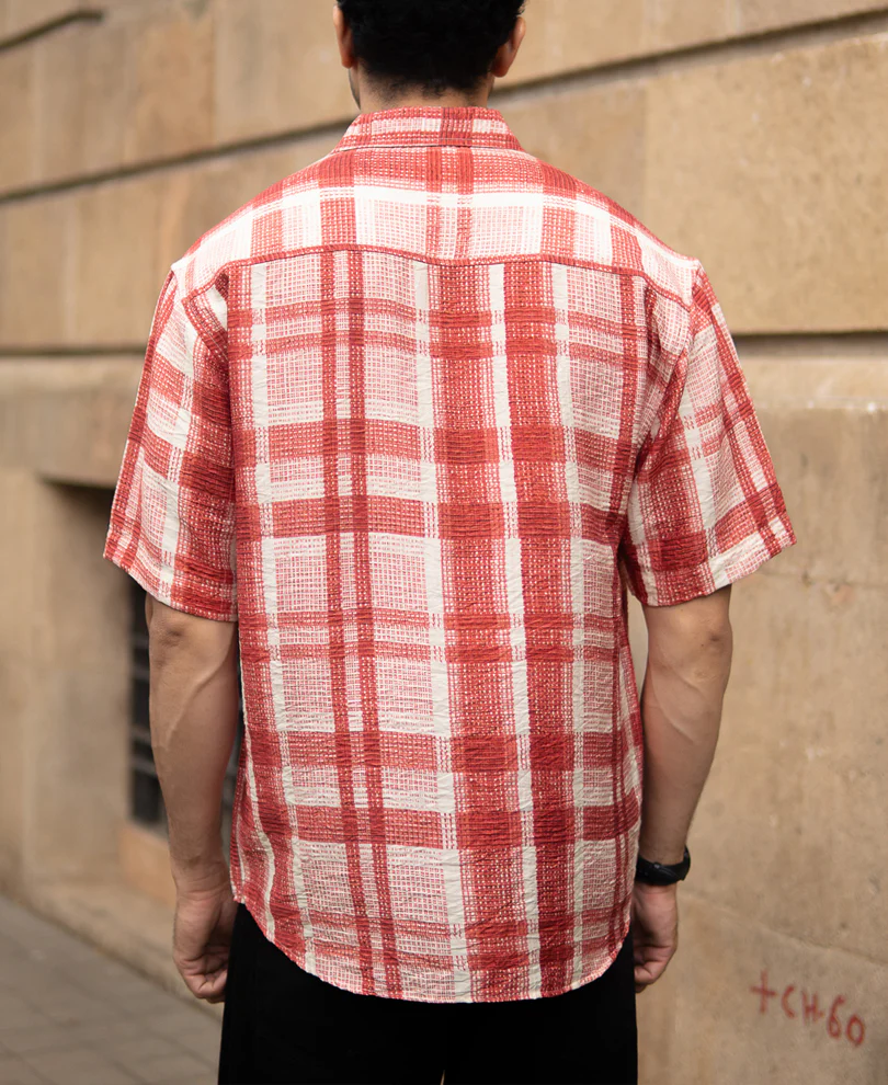 Red Ochre Printed Checks Shirt - Image 5