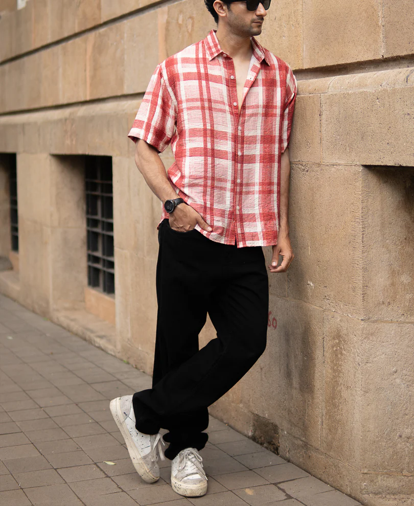Red Ochre Printed Checks Shirt - Image 6