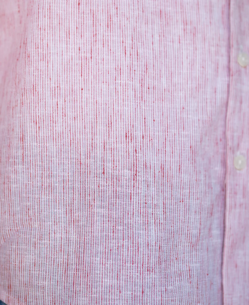 Red Pin Stripe Printed Shirt - Image 6