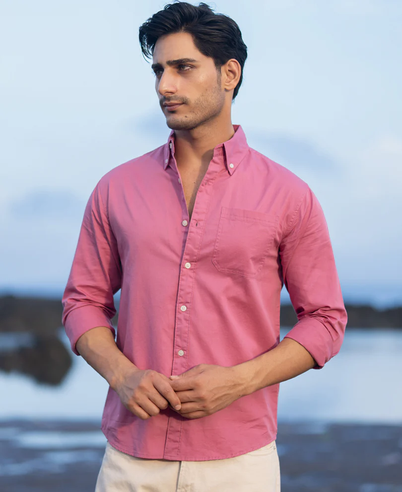 Rogue Pink Structured Buttondown Shirt 100% Cotton - Image 3