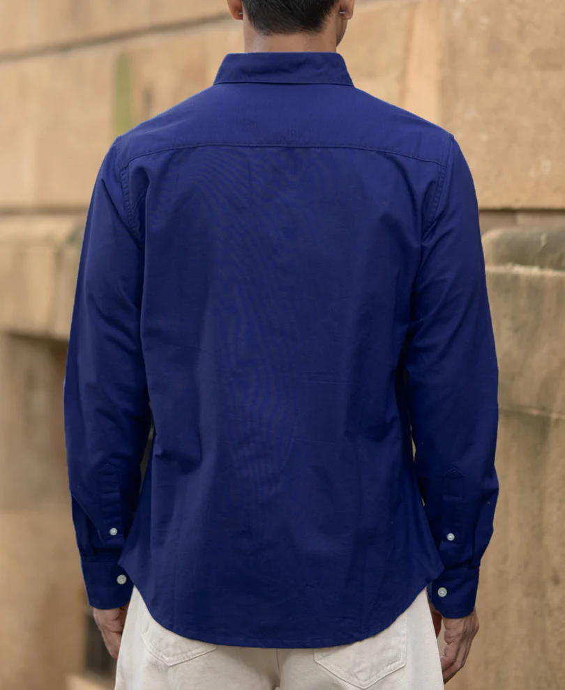 Royal Blue Oxford Shirt 100% Cotton - Image 5