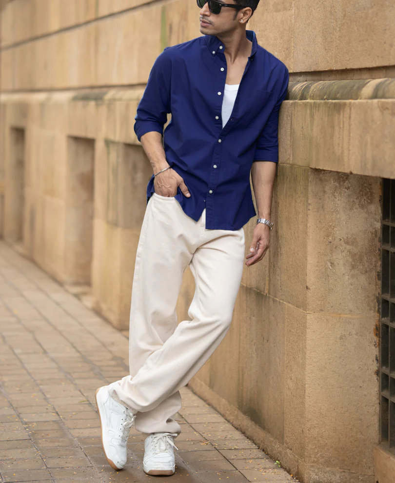 Royal Blue Oxford Shirt 100% Cotton - Image 6