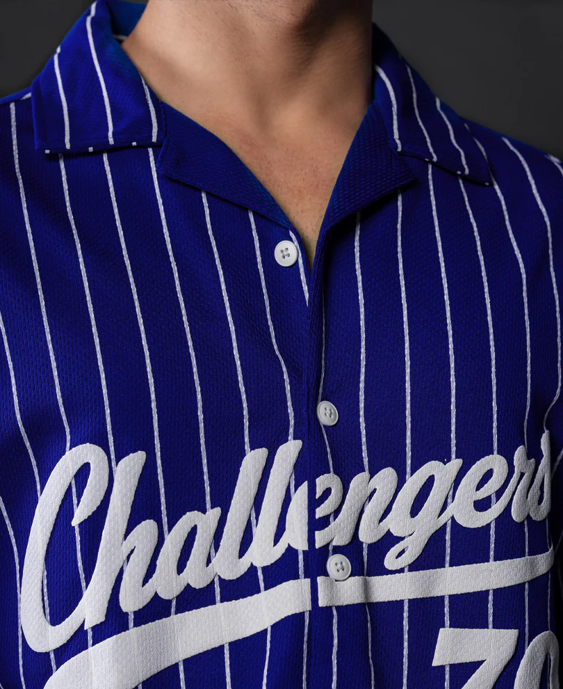 Royal Blue Printed Jersey Shirt - Image 3