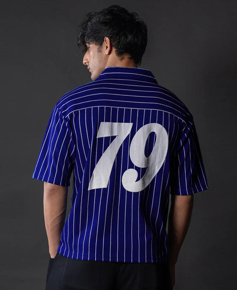 Royal Blue Printed Jersey Shirt - Image 6