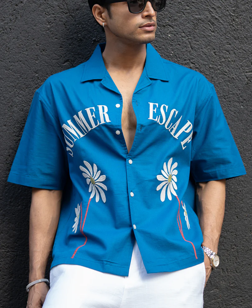 Royal Embroidered Summer Shirt 100% Cotton - Image 2