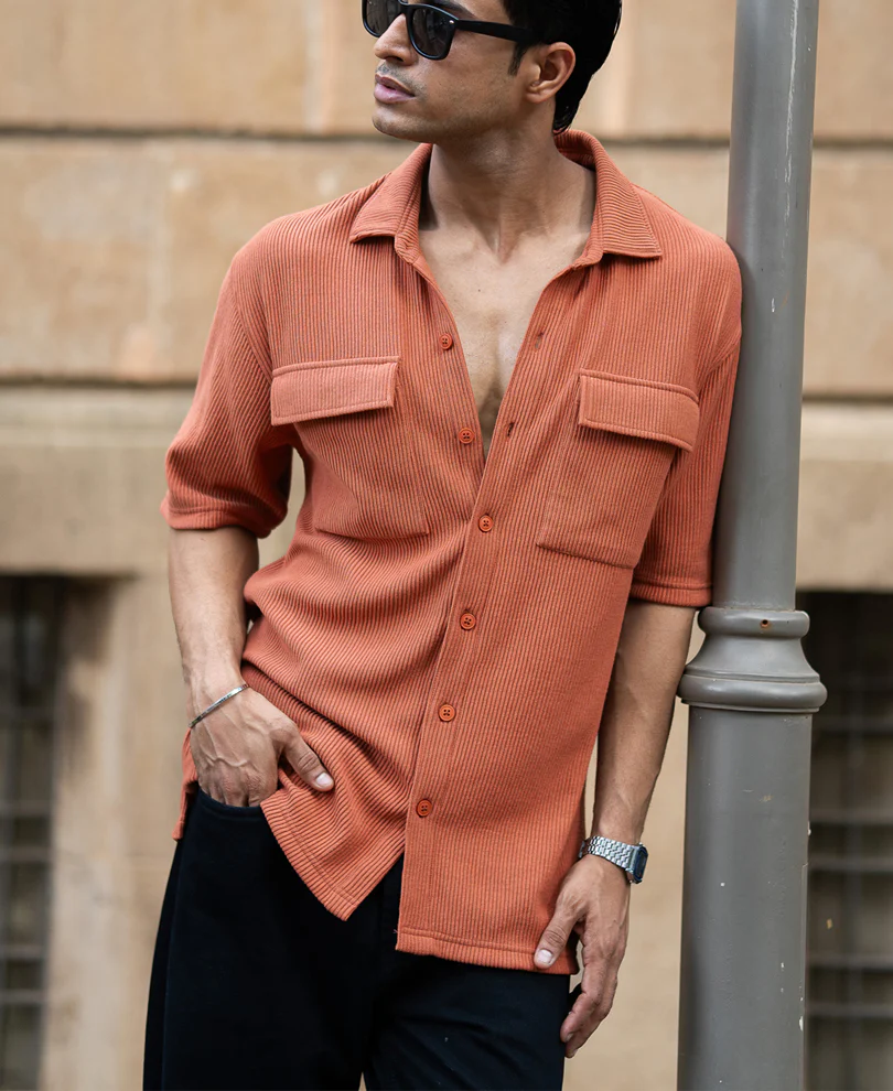 Russet Shirt With Pockets - Image 2