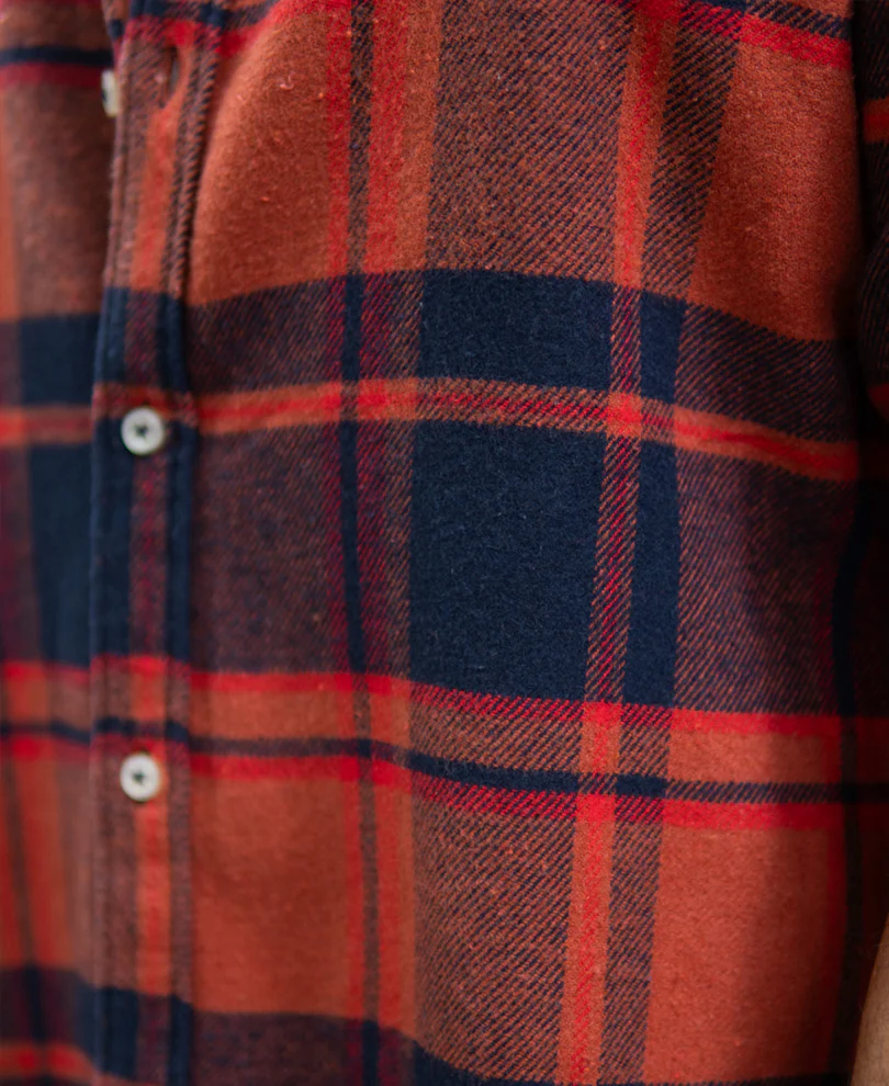 Rust And Navy Checks Shirt - Image 3
