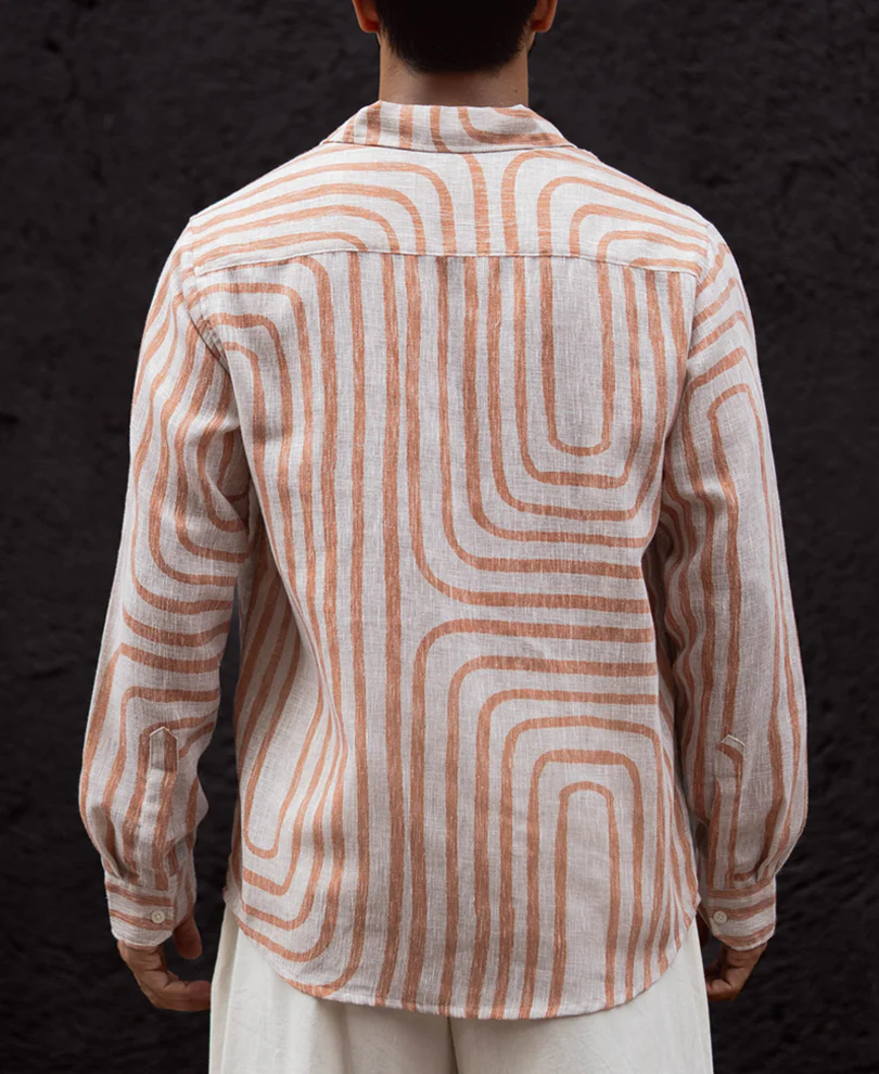 Rust Brown Regular Fit Full Sleeves Shirt - Image 4