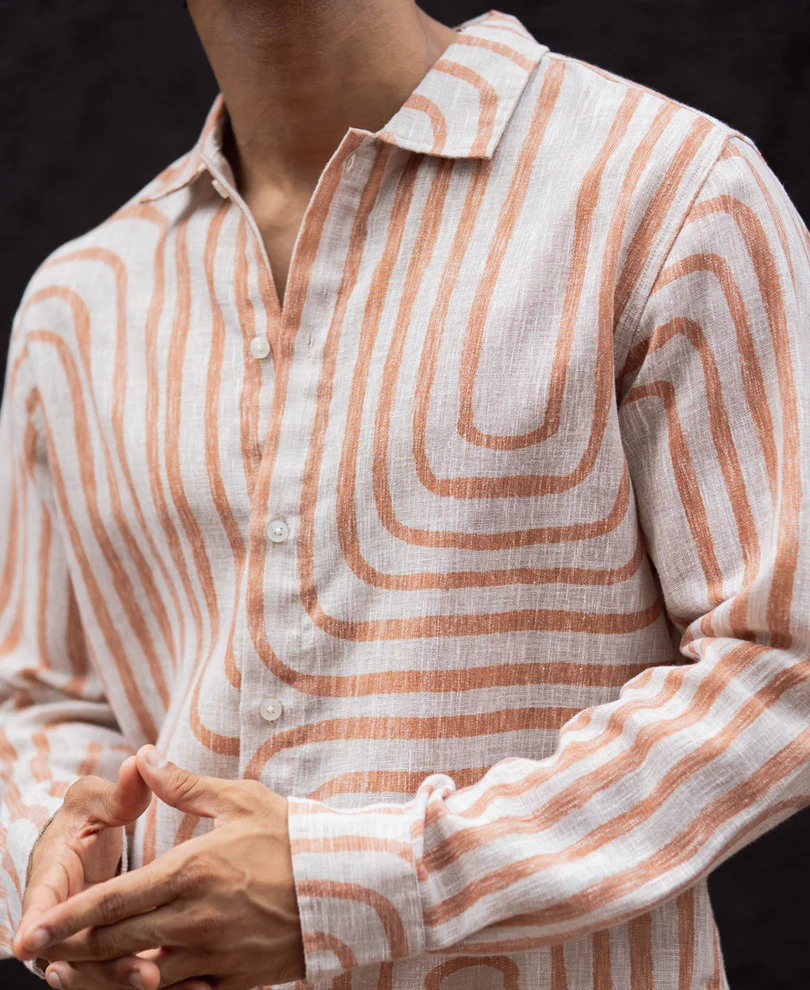 Rust Brown Regular Fit Full Sleeves Shirt - Image 5
