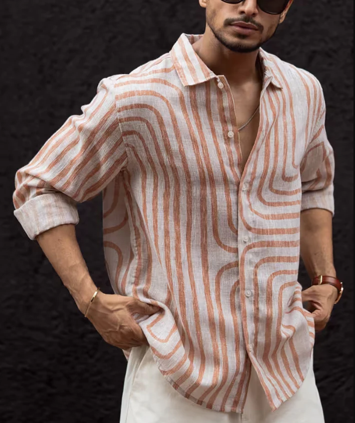 Rust Brown Regular Fit Full Sleeves Shirt - Image 7