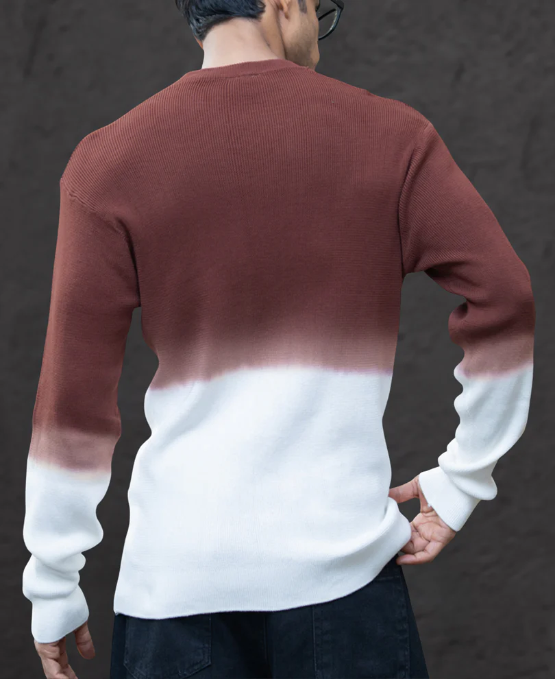 Rust Ombre Knit T-Shirt 100% Cotton - Image 4