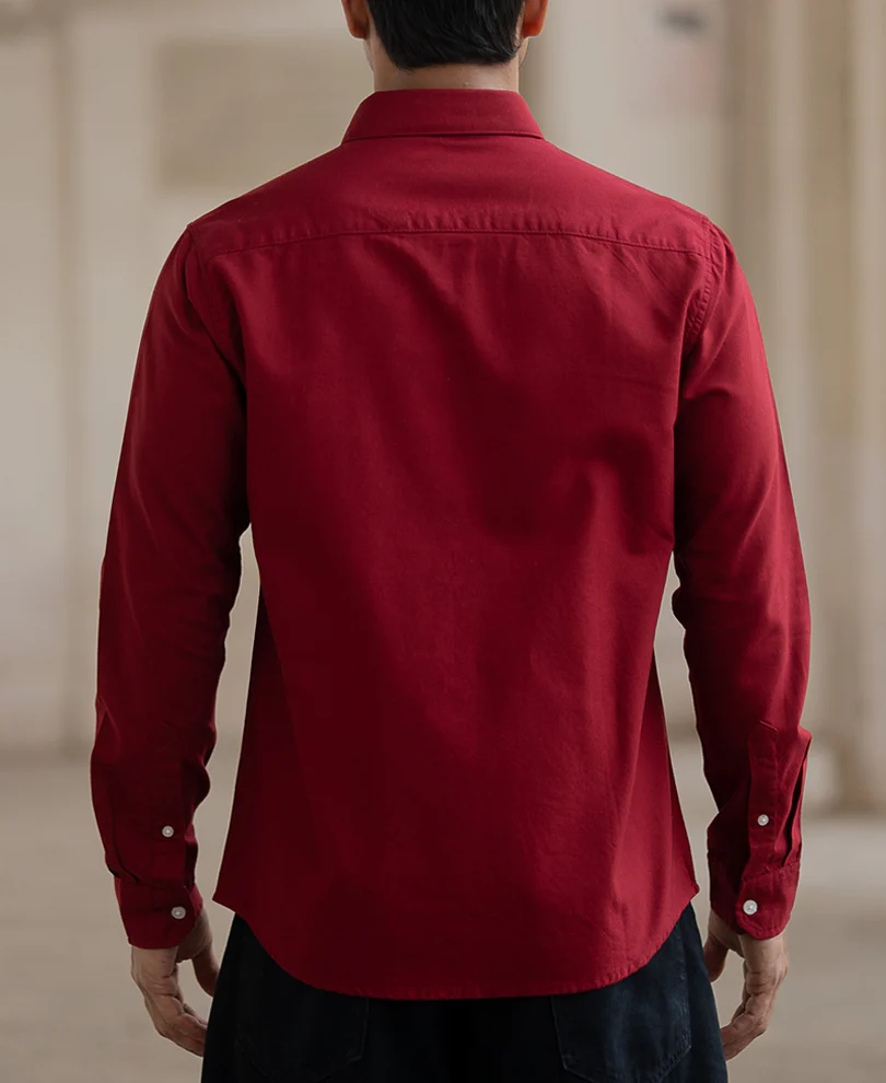 Brick Red Oxford Shirt 100% Cotton - Image 4