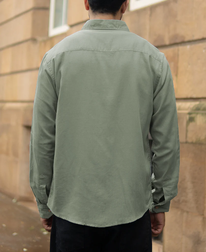 Sage Green Linen Blend Shirt - Image 5