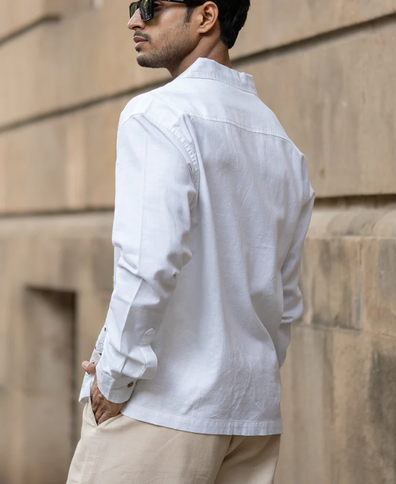 Shirt Oversized Fit Full Sleeve With Collar 100% Cotton - Image 6