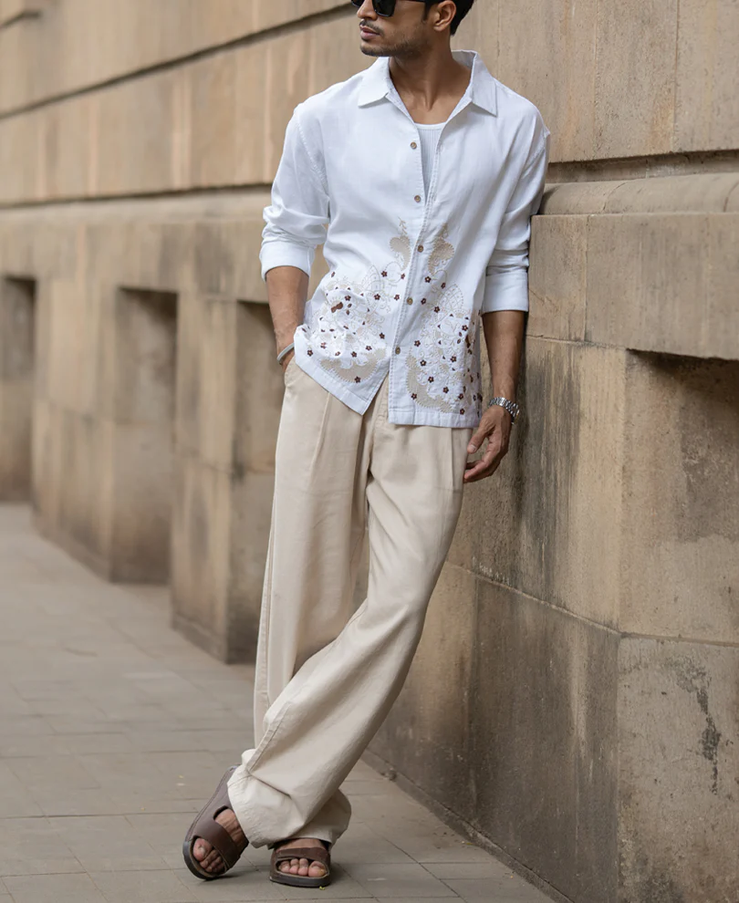 Shirt Oversized Fit Full Sleeve With Collar 100% Cotton - Image 7