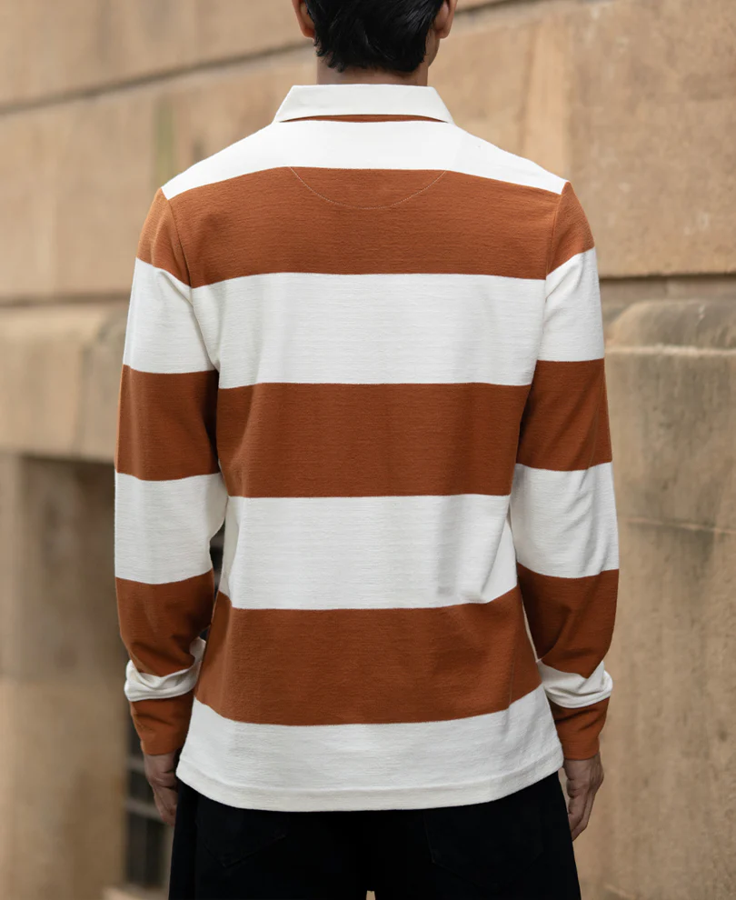 Tan Lightweight Striped T-Shirt - Image 5