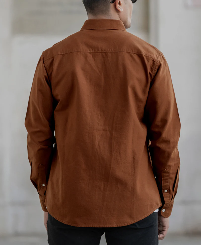 Tan Oxford Shirt 100% Cotton - Image 4