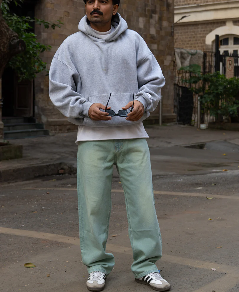 Tinted Blue Baggy Jeans 100% Cotton - Image 6