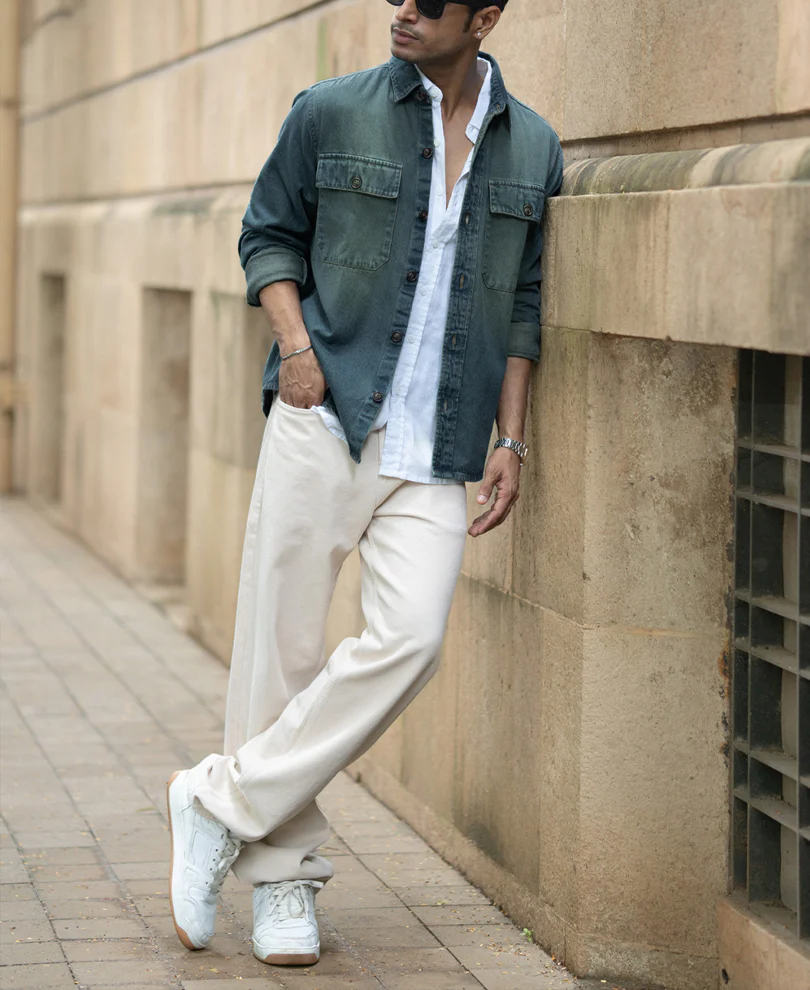 Tinted Blue Denim Overshirt 100% Cotton - Image 7