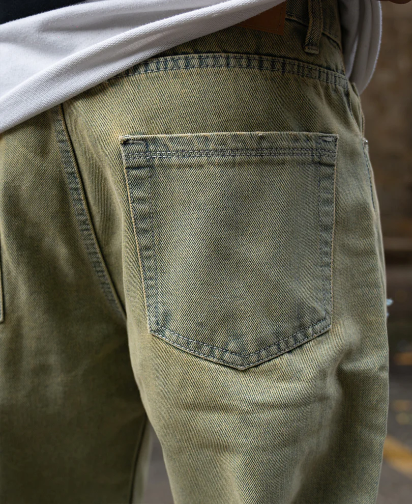 Tinted Blue Distressed Jeans 100% Cotton - Image 6