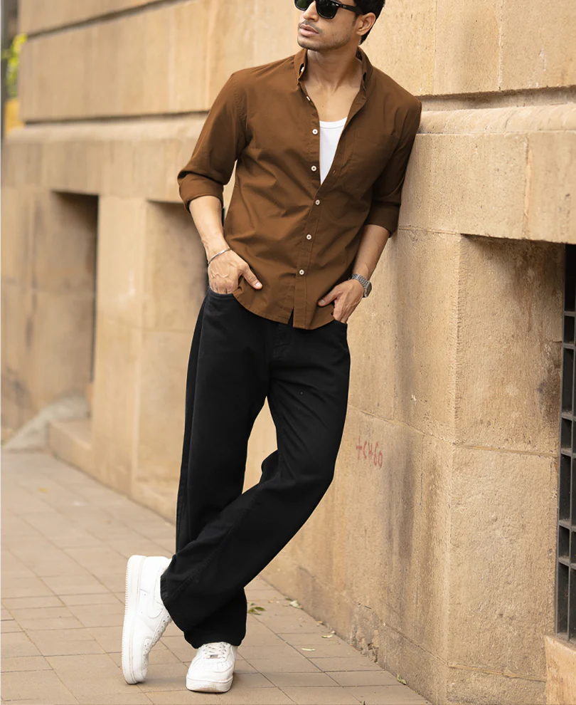 Toffee Brown Lightweight Oxford Shirt 100% Cotton - Image 6