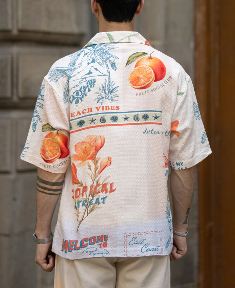 Tropical Print Structured Shirt 100% Cotton - Image 5