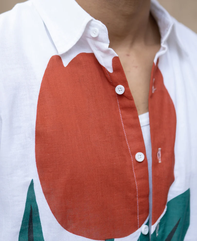 Tulip Print Lightweight Shirt 100% Cotton - Image 4