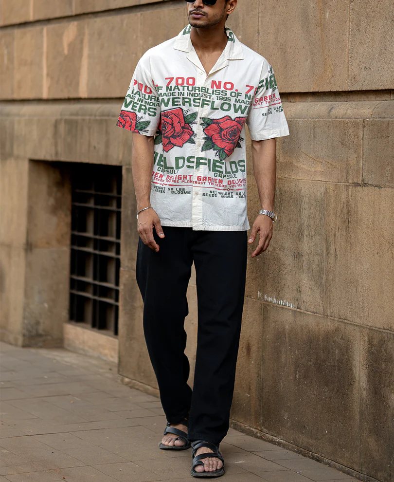 Washed Flower Print Shirt 100% Cotton - Image 6