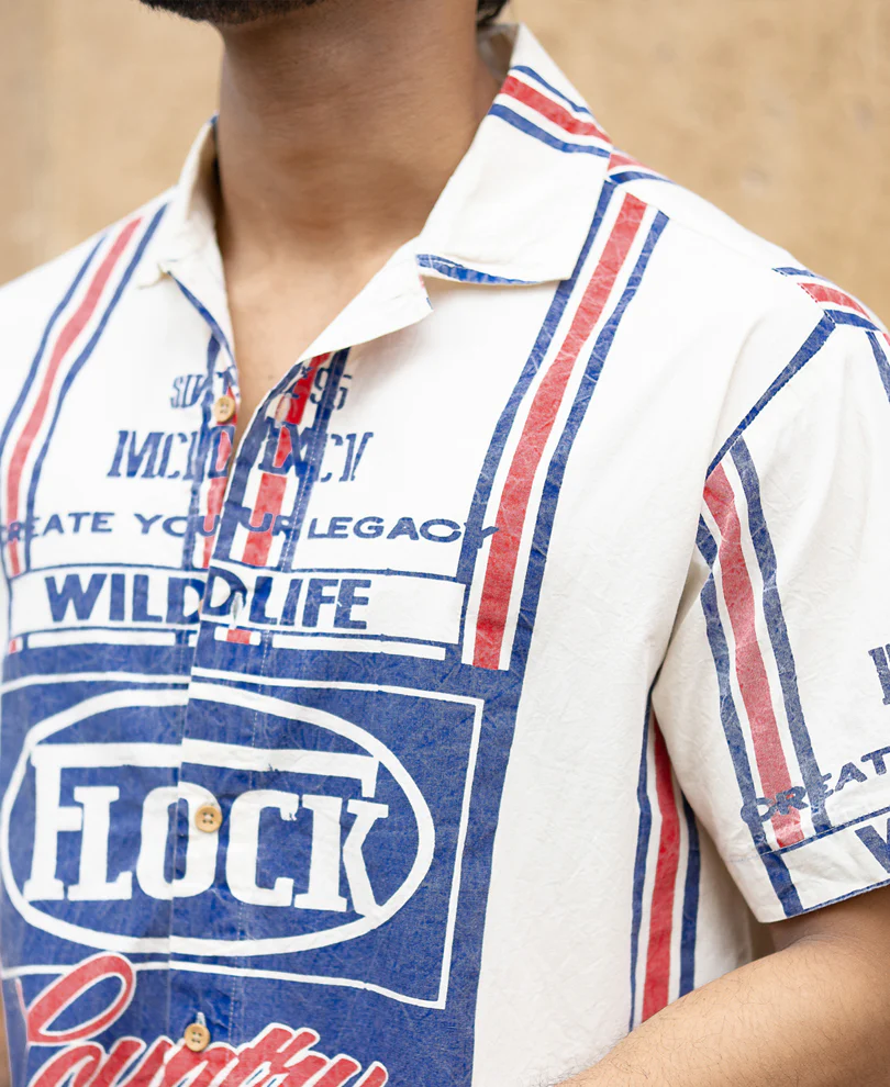 Washed Stripe Print Shirt 100% Cotton - Image 3