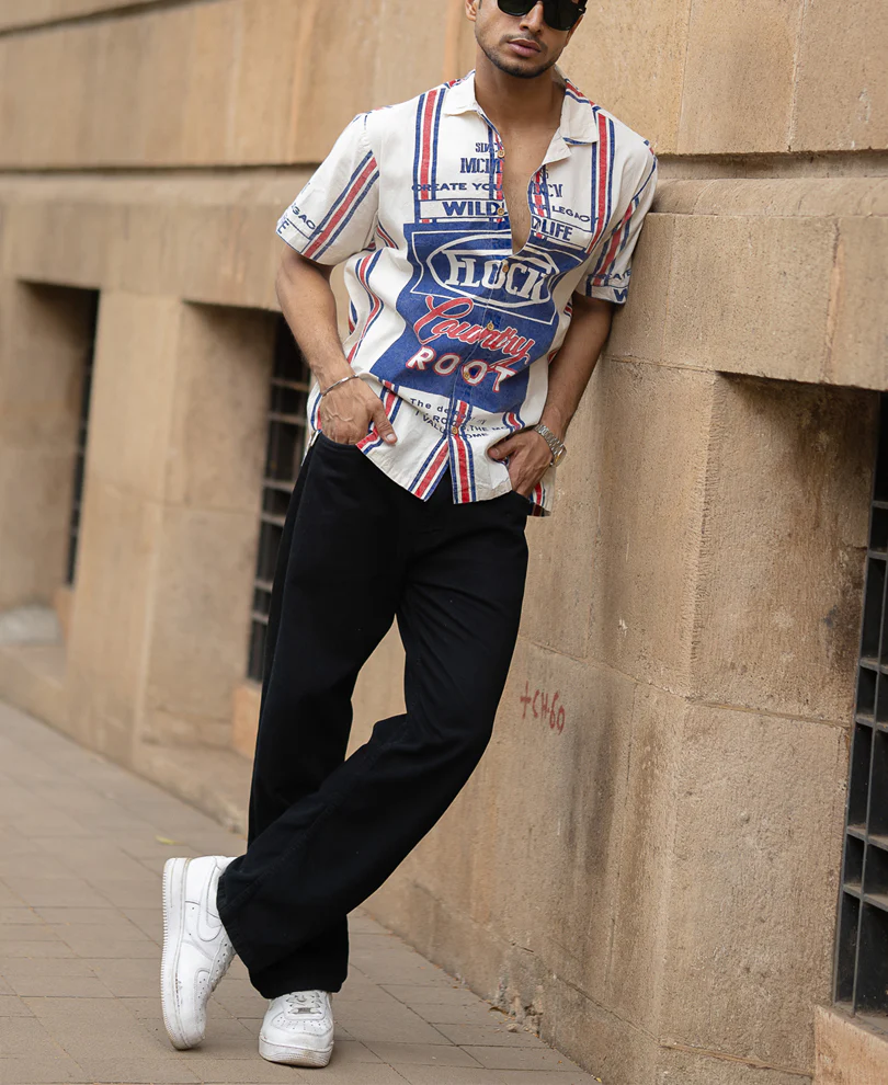 Washed Stripe Print Shirt 100% Cotton - Image 6