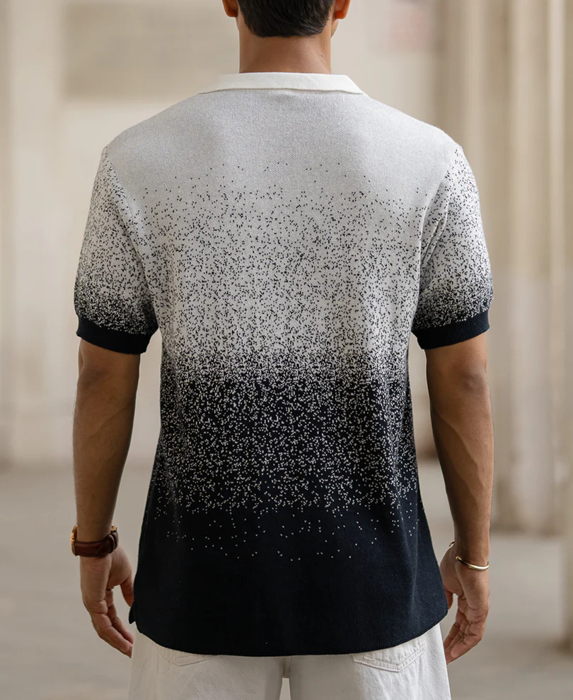 Ombre Jacquard Polo T-Shirt 100% Cotton - Image 4