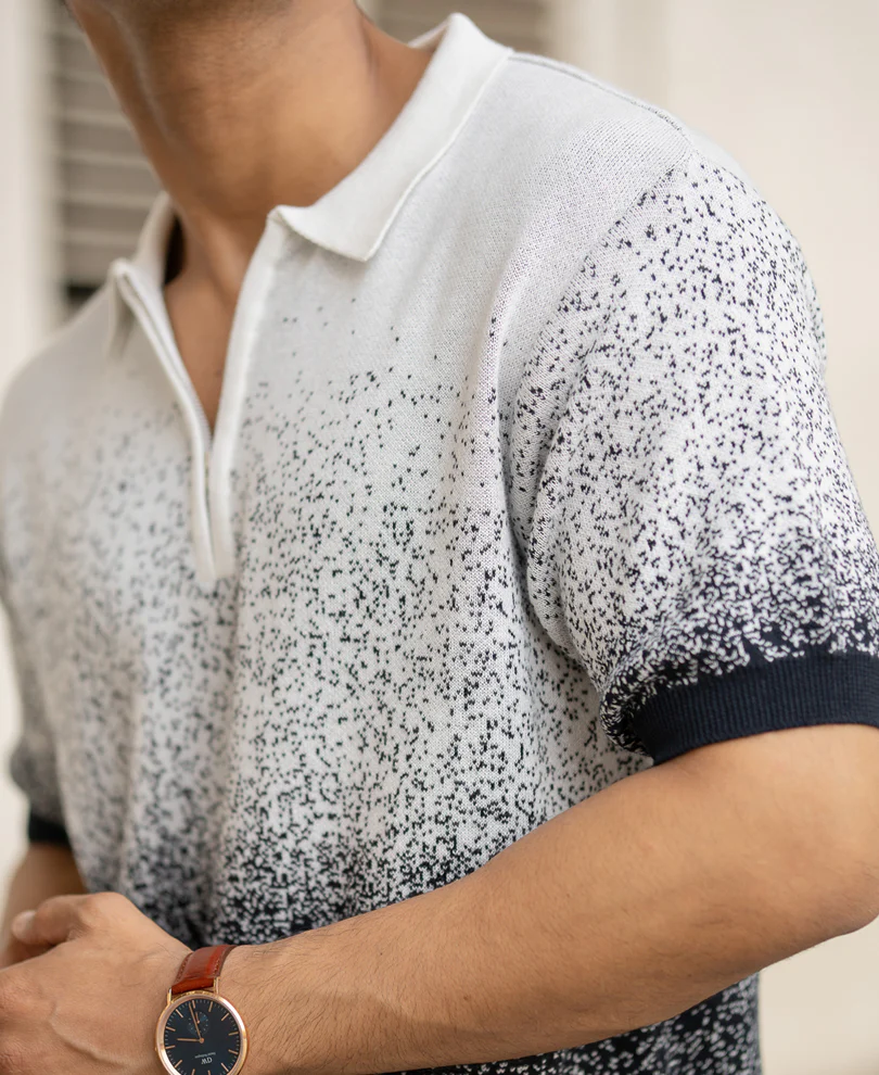 Ombre Jacquard Polo T-Shirt 100% Cotton - Image 5