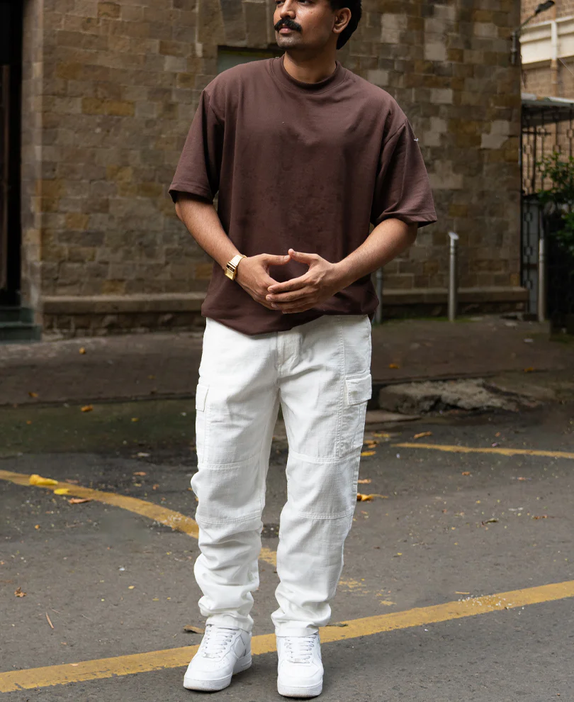 White Cotton Cargo Pant - Image 6