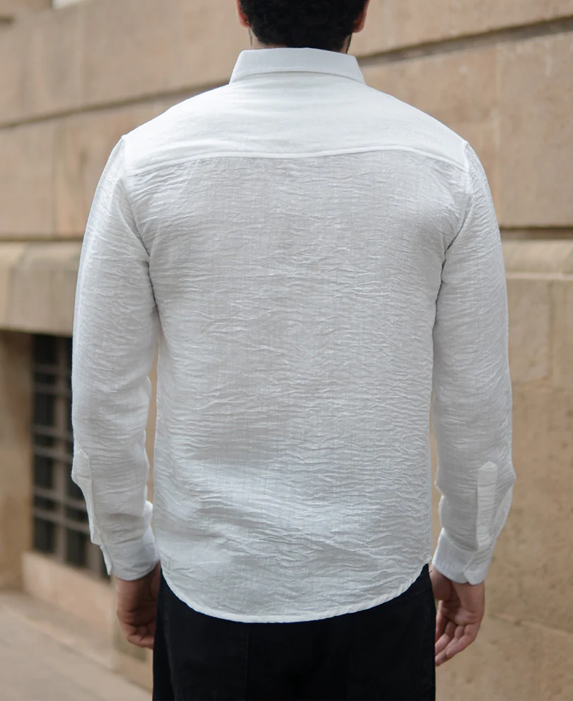 White Double Cloth Shirt 100% Cotton - Image 6