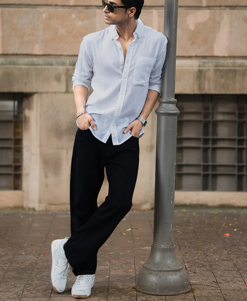 White Linen Blend Shirt - Image 6