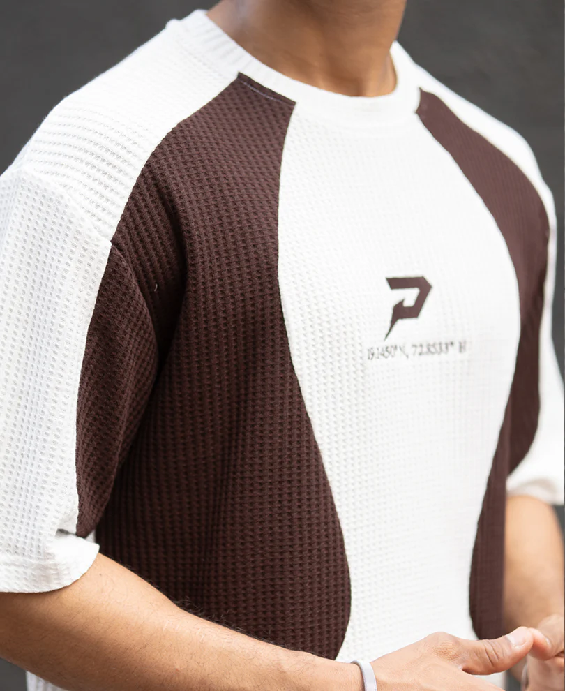 White Panelled Embroidered Tshirt - Image 3