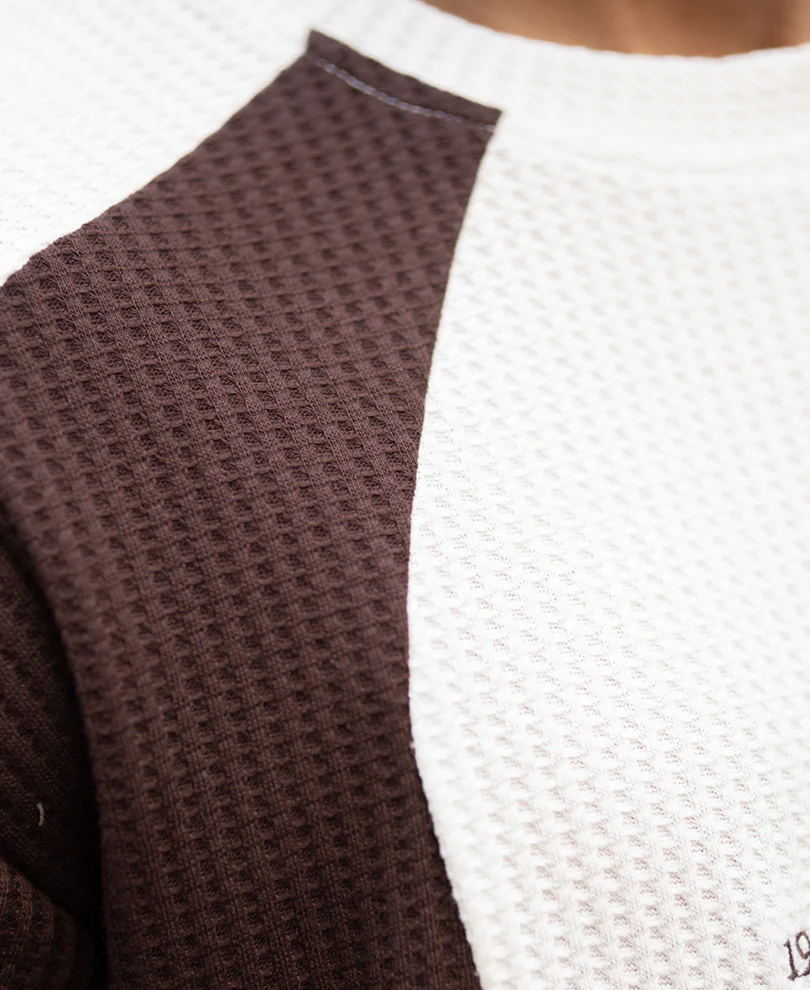 White Panelled Embroidered Tshirt - Image 4