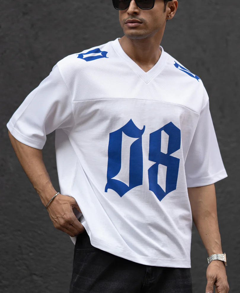 White Printed Jersey T-Shirt - Image 2