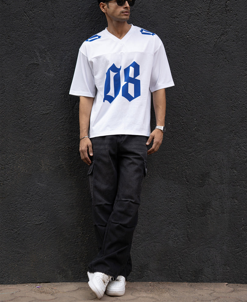 White Printed Jersey T-Shirt - Image 6