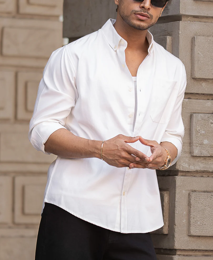 White Oxford Shirt 100% Cotton - Image 3